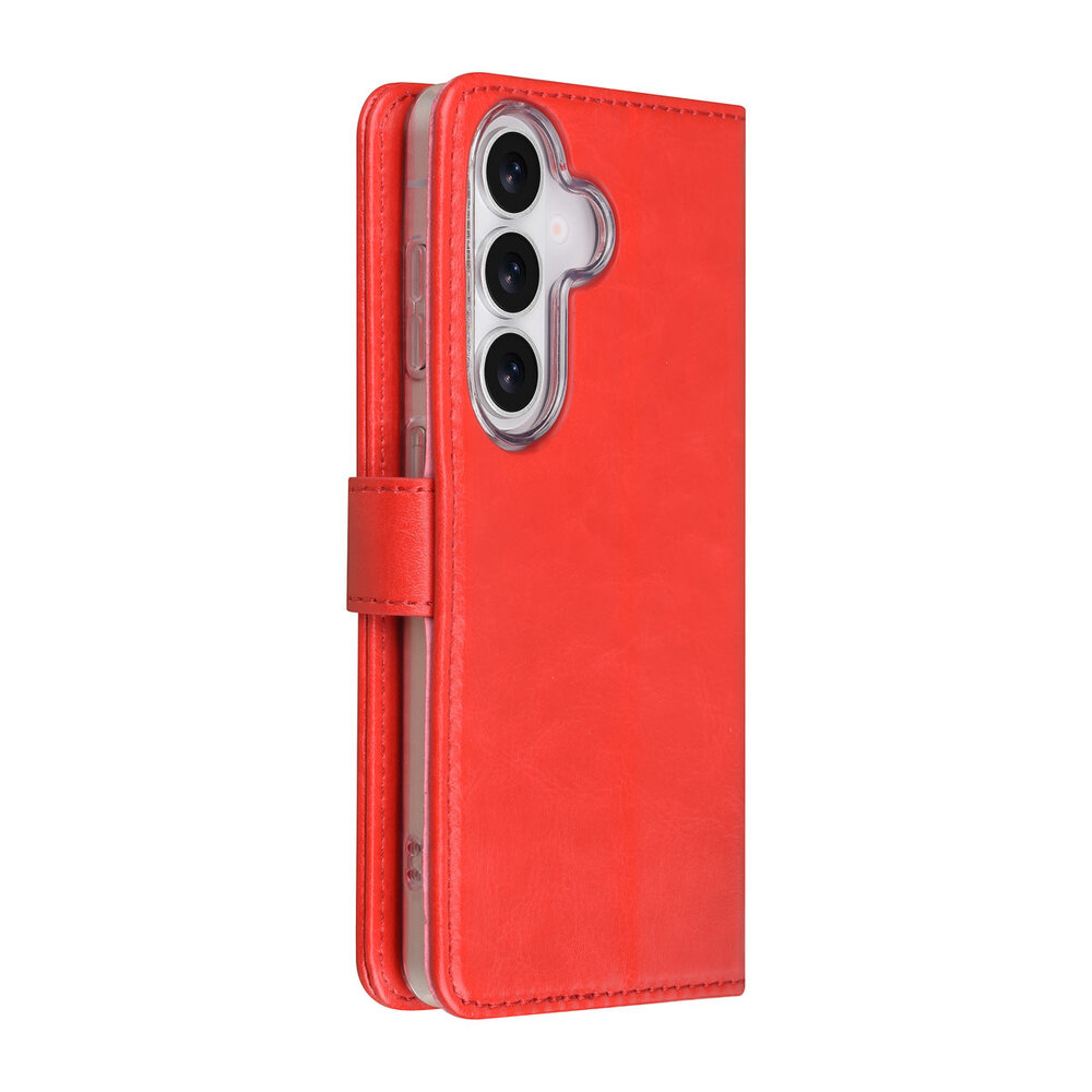 TUNIQ TUNIQ Galaxy S26 Book type case - Card holder for 3 cards - Magnetic closure - Hanger - Red