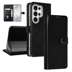 TUNIQ Galaxy S26 Ultra Book Case hoesje - Pasjeshouder voor 3 pasjes - Magneetsluiting - Hanger - Zwart