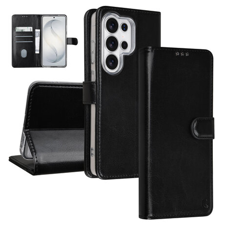 TUNIQ TUNIQ Galaxy S26 Ultra Book type case - Card holder for 3 cards - Magnetic closure - Hanger - Black