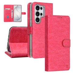 TUNIQ Galaxy S26 Ultra Book-Case hul - Kartenhalter für 3 Karten - Magnetverschluss - Aufhänger - Hot Pink