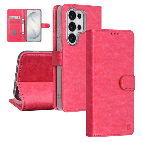 TUNIQ TUNIQ Galaxy S26 Ultra Book type case - Card holder for 3 cards - Magnetic closure - Hanger - Hot Pink