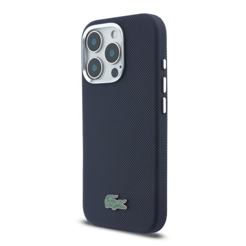 Lacoste Lacoste iPhone 16 Pro Max Back cover coque - Navy - MagSafe - Metal Edges - Iconic Petit Pique Logo