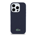 Lacoste Lacoste iPhone 16 Pro Max Back cover case - MagSafe - Metal Edges - Iconic Petit Pique Logo - Navy