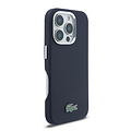 Lacoste Lacoste iPhone 16 Pro Max Back cover case - MagSafe - Metal Edges - Iconic Petit Pique Logo - Navy