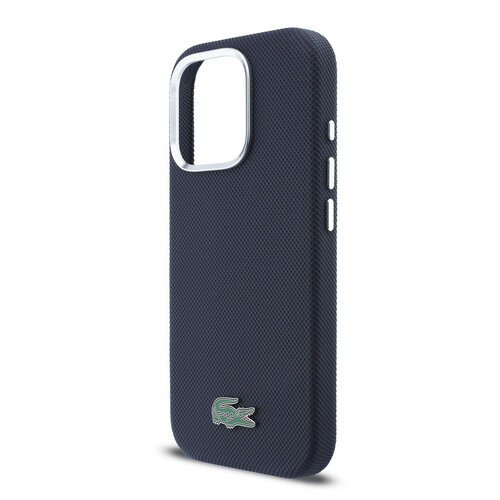Lacoste Lacoste iPhone 16 Pro Max Back cover coque - Navy - MagSafe - Metal Edges - Iconic Petit Pique Logo