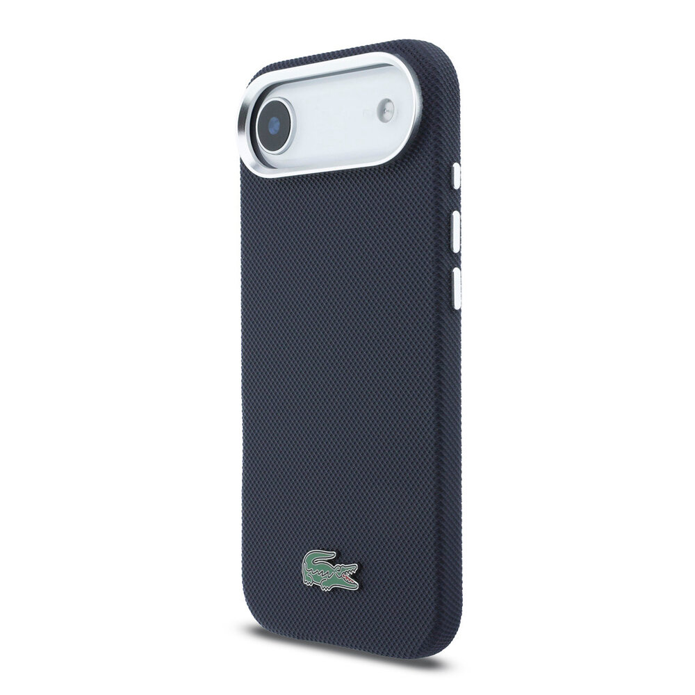 Lacoste Lacoste iPhone 17 Air Back-Cover hul - MagSafe - Metal Edges - Iconic Petit Pique Logo - Navy Lacoste Lacoste iPhone 17 Air Back-Cover hul - MagSafe - Metal Edges - Iconic Petit Pique Logo - Navy
