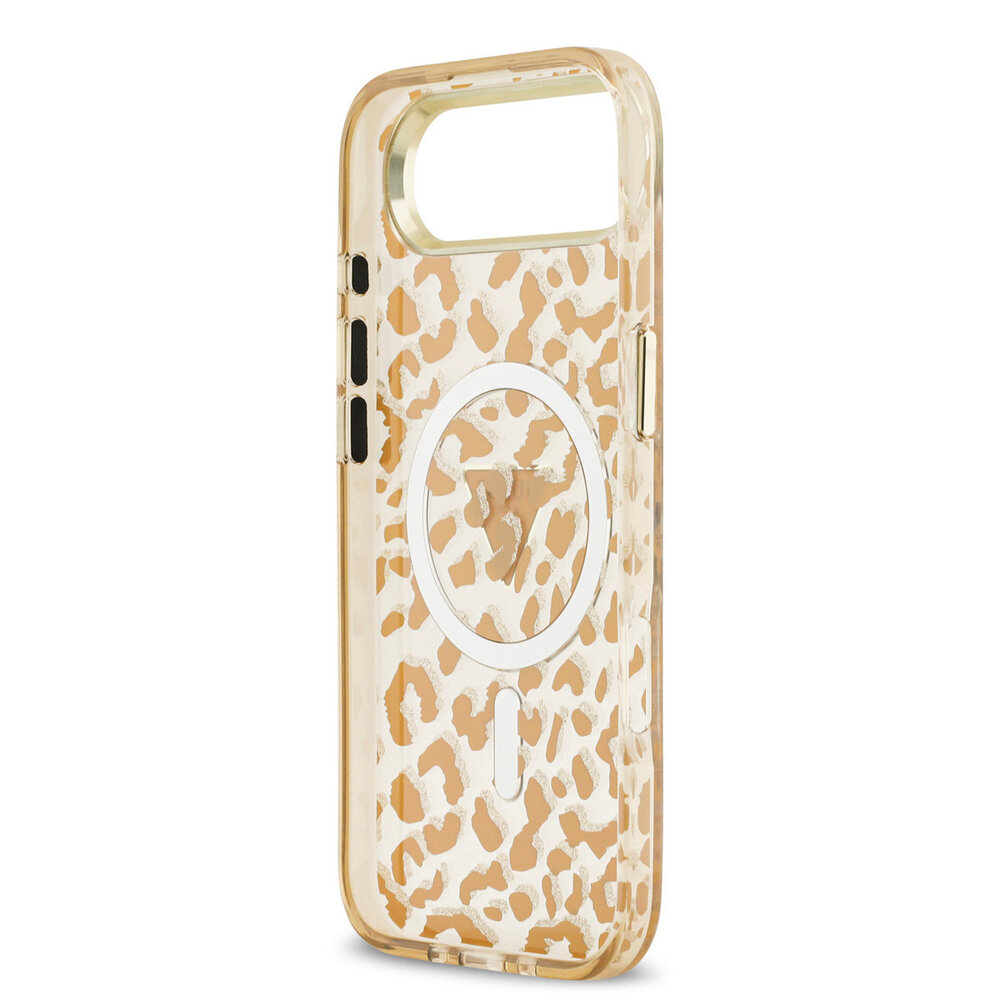 Guess Guess iPhone 17 Air Back cover coque - Marron - Magsafe - Leopard Glitter Edition