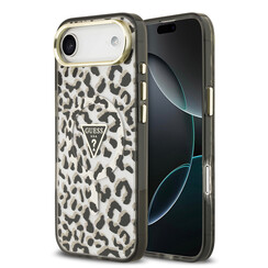 Guess iPhone 17 Air Backcover hoesje - Magsafe - Leopard Glitter Edition - Zwart