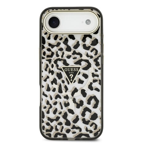 Guess Guess iPhone 17 Air Back-Cover hul - Magsafe - Leopard Glitter Edition - Schwarz