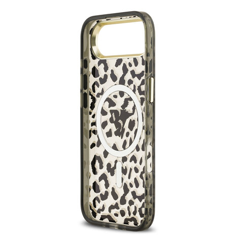 Guess Guess iPhone 17 Air Back-Cover hul - Magsafe - Leopard Glitter Edition - Schwarz