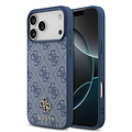 Guess Guess iPhone 17 Pro Max/iPhone 18 Pro Max Coque arrière MagSafe Petit motif 4G et logo métallique classique - Bleu