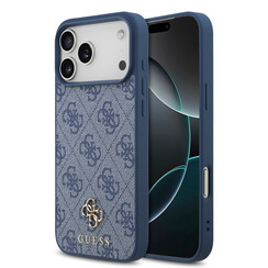 Guess iPhone 17 Pro Max Backcover hoesje - MagSafe - Small 4G & Classic Metal Logo - Blauw
