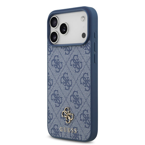 Guess Guess iPhone 17 Pro Max Backcover hoesje - MagSafe - Small 4G & Classic Metal Logo - Blauw Guess Guess iPhone 17 Pro Max Backcover hoesje - MagSafe - Small 4G & Classic Metal Logo - Blauw