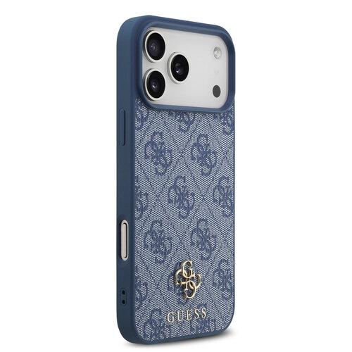Guess Guess iPhone 17 Pro Max/iPhone 18 Pro Max Handyhülle MagSafe Kleines 4G-Motiv und klassisches Metalllogo - Blau