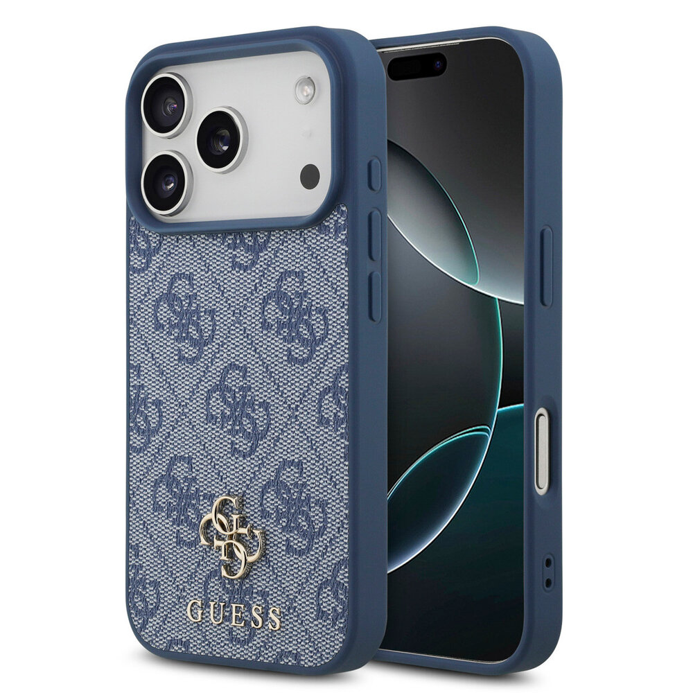 Guess Guess iPhone 17 Pro Back cover case - MagSafe - Small 4G & Classic Metal Logo - Blue