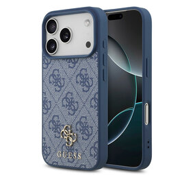 Guess Guess iPhone 17 Pro Back cover coque - Bleu - MagSafe - Small 4G & Classic Metal Logo