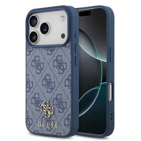 Guess Guess iPhone 17 Pro Backcover hoesje - MagSafe - Small 4G & Classic Metal Logo - Blauw