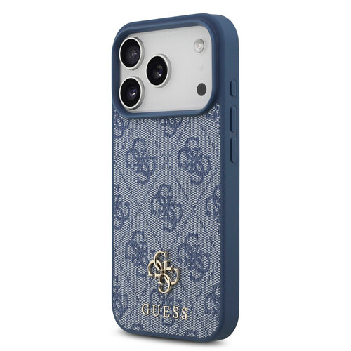 Guess Guess iPhone 17 Pro/iPhone 18 Pro Handyhülle MagSafe Kleines 4G-Motiv und klassisches Metalllogo - Blau