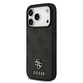 Guess Guess iPhone 17 Pro/iPhone 18 Pro Coque arrière MagSafe Petit motif 4G et logo métallique classique - Noir