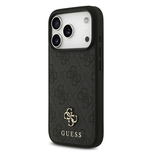 Guess Guess iPhone 17 Pro/iPhone 18 Pro Handyhülle MagSafe Kleines 4G-Motiv und klassisches Metalllogo - Schwarz