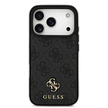 Guess Guess iPhone 17 Pro/iPhone 18 Pro Coque arrière MagSafe Petit motif 4G et logo métallique classique - Noir