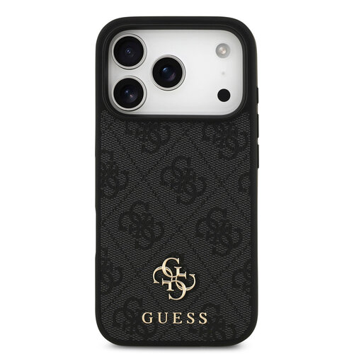 Guess Guess iPhone 17 Pro/iPhone 18 Pro Handyhülle MagSafe Kleines 4G-Motiv und klassisches Metalllogo - Schwarz