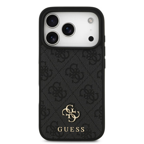 Guess Guess iPhone 17 Pro Back cover coque - Noir - MagSafe - Small 4G & Classic Metal Logo