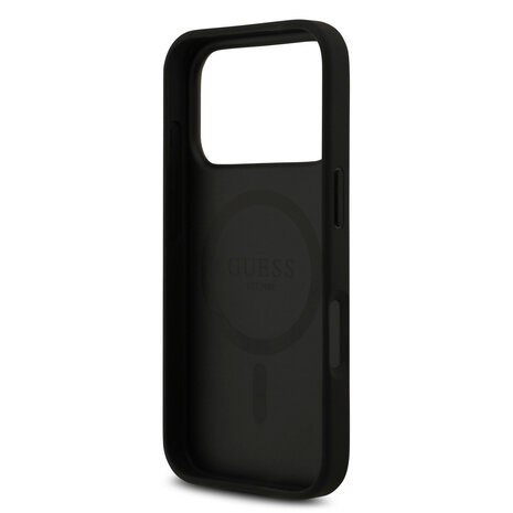 Guess Guess iPhone 17 Pro Backcover hoesje - MagSafe - Small 4G & Classic Metal Logo - Zwart
