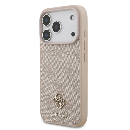 Guess Guess iPhone 17 Pro/iPhone 18 Pro Coque arrière MagSafe Petit motif 4G et logo métallique classique - Rose
