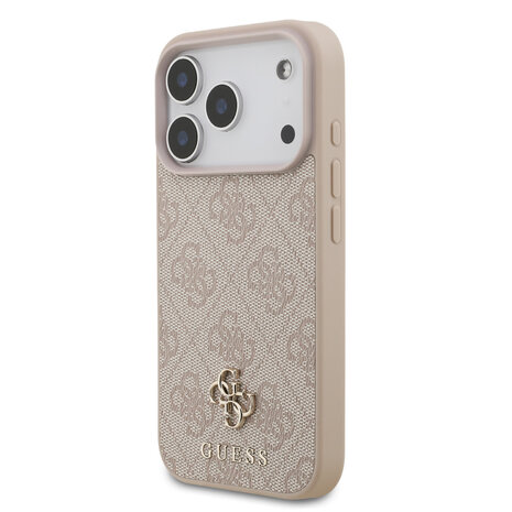 Guess Guess iPhone 17 Pro Back-Cover hul - MagSafe - Small 4G & Classic Metal Logo - Rosa Guess Guess iPhone 17 Pro Back-Cover hul - MagSafe - Small 4G & Classic Metal Logo - Rosa