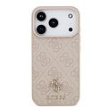 Guess Guess iPhone 17 Pro/iPhone 18 Pro Coque arrière MagSafe Petit motif 4G et logo métallique classique - Rose
