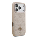 Guess Guess iPhone 17 Pro/iPhone 18 Pro Coque arrière MagSafe Petit motif 4G et logo métallique classique - Rose