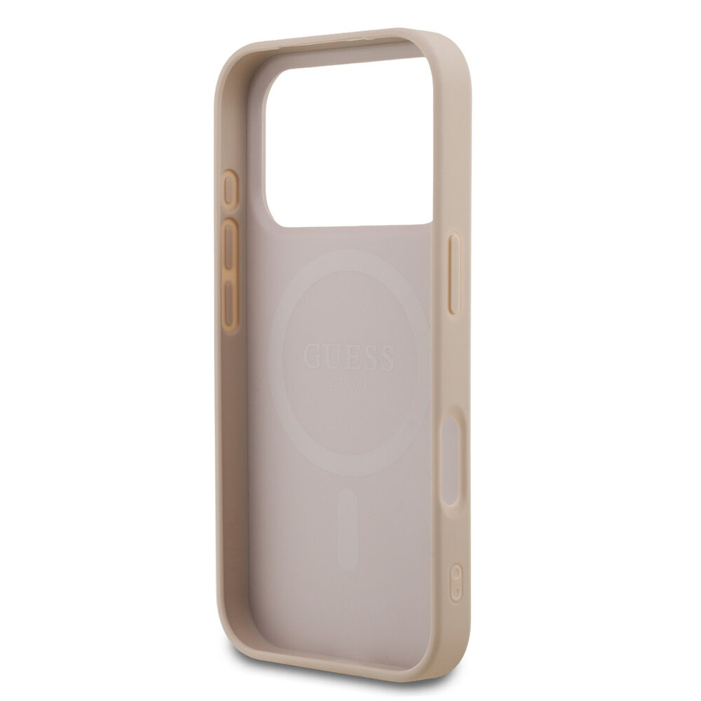 Guess Guess iPhone 17 Pro Back cover coque - Rose - MagSafe - Small 4G & Classic Metal Logo