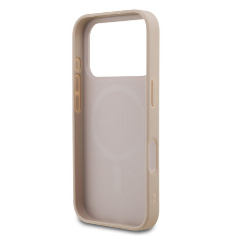Guess Guess iPhone 17 Pro Backcover hoesje - MagSafe - Small 4G & Classic Metal Logo - Roze