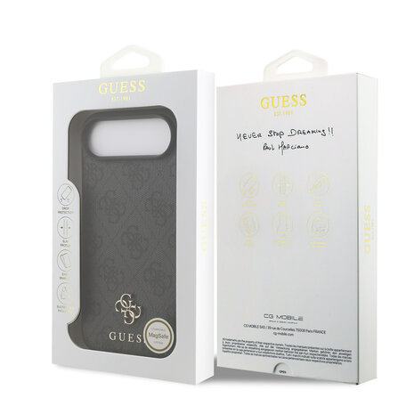 Guess Guess iPhone 17 Air Back cover coque - Noir - MagSafe - Small 4G & Classic Metal Logo Guess Guess iPhone 17 Air Back cover coque - Noir - MagSafe - Small 4G & Classic Metal Logo
