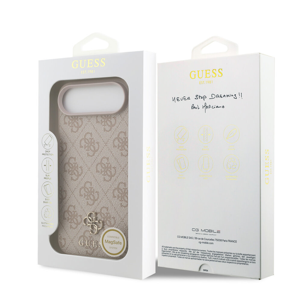 Guess Guess iPhone 17 Air Back cover case - MagSafe - Small 4G & Classic Metal Logo - Pink