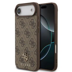 Guess iPhone 17 Air Back cover coque - Marron - MagSafe - Small 4G & Classic Metal Logo