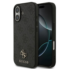 Guess iPhone 17 Back-Cover hul - MagSafe - Small 4G & Classic Metal Logo - Schwarz