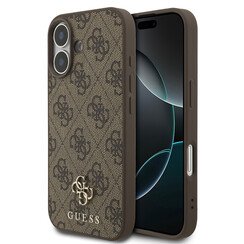 Guess iPhone 17 Backcover hoesje - MagSafe - Small 4G & Classic Metal Logo - Bruin