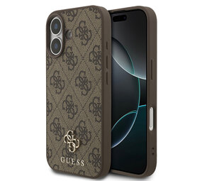 Guess Guess iPhone 17 Back-Cover hul - MagSafe - Small 4G & Classic Metal Logo - Braun