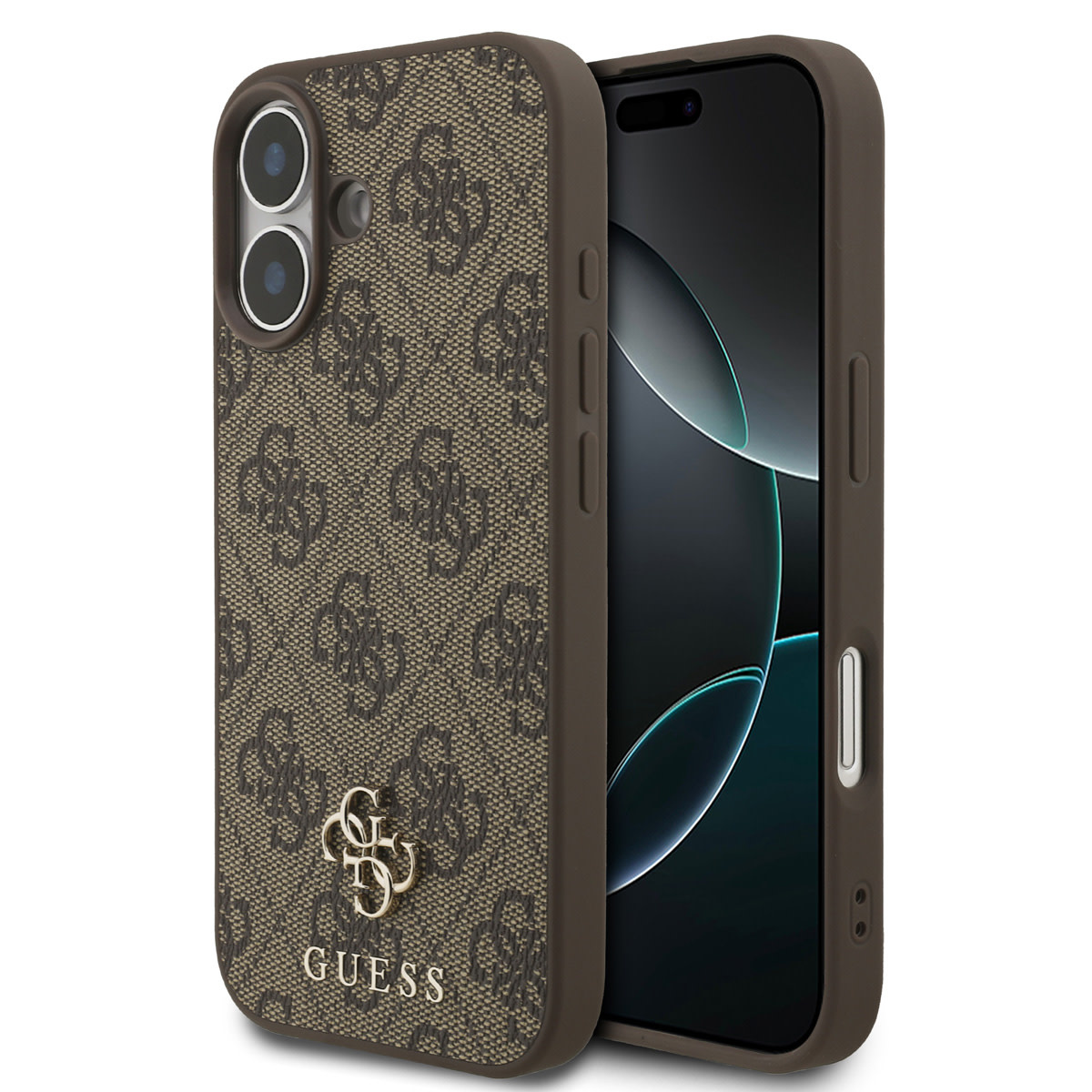 Guess iPhone 17 Backcover hoesje - MagSafe - Small 4G & Classic Metal Logo - Bruin