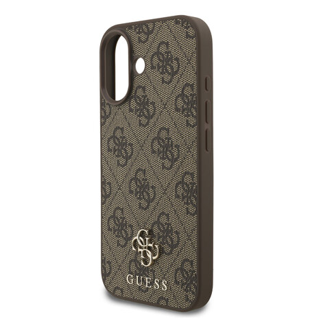 Guess Guess iPhone 17 Back cover coque - Marron - MagSafe - Small 4G & Classic Metal Logo