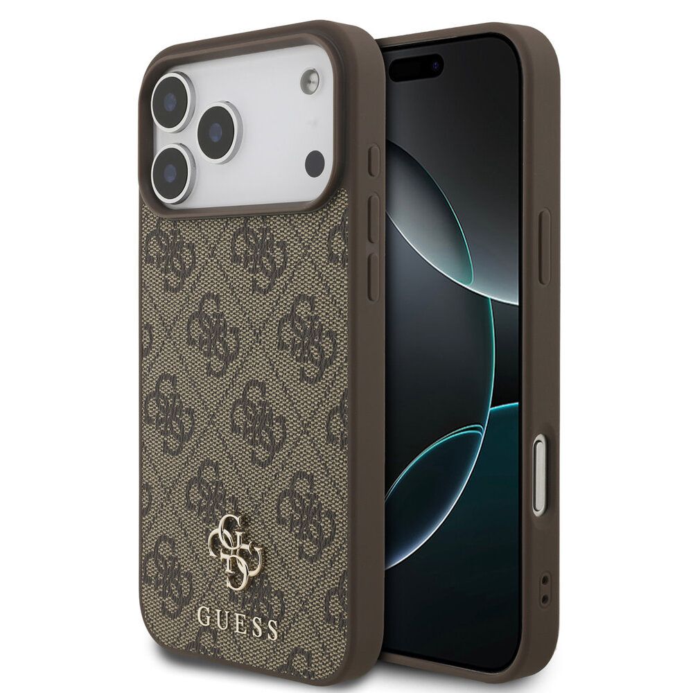 Guess Guess iPhone 17 Pro Max Back cover coque - Marron - MagSafe - Small 4G & Classic Metal Logo