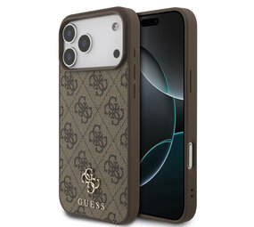 Guess Guess iPhone 17 Pro Max Backcover hoesje - MagSafe - Small 4G & Classic Metal Logo - Bruin