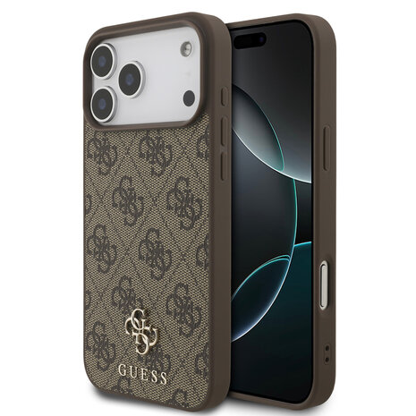 Guess Guess iPhone 17 Pro Max Back cover case - MagSafe - Small 4G & Classic Metal Logo - Brown