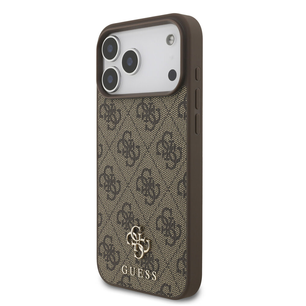 Guess Guess iPhone 17 Pro Max Backcover hoesje - MagSafe - Small 4G & Classic Metal Logo - Bruin