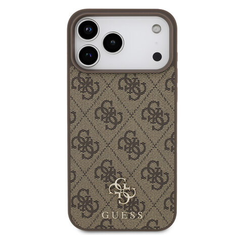 Guess Guess iPhone 17 Pro Max Back-Cover hul - MagSafe - Small 4G & Classic Metal Logo - Braun