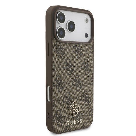 Guess Guess iPhone 17 Pro Max Backcover hoesje - MagSafe - Small 4G & Classic Metal Logo - Bruin