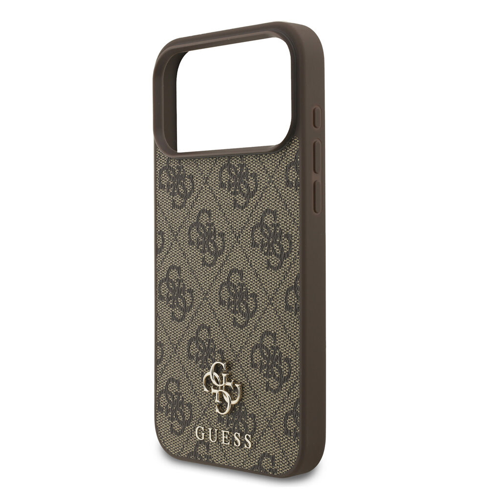 Guess Guess iPhone 17 Pro Max Back cover coque - Marron - MagSafe - Small 4G & Classic Metal Logo