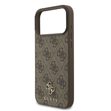 Guess Guess iPhone 17 Pro Max Back cover case - MagSafe - Small 4G & Classic Metal Logo - Brown